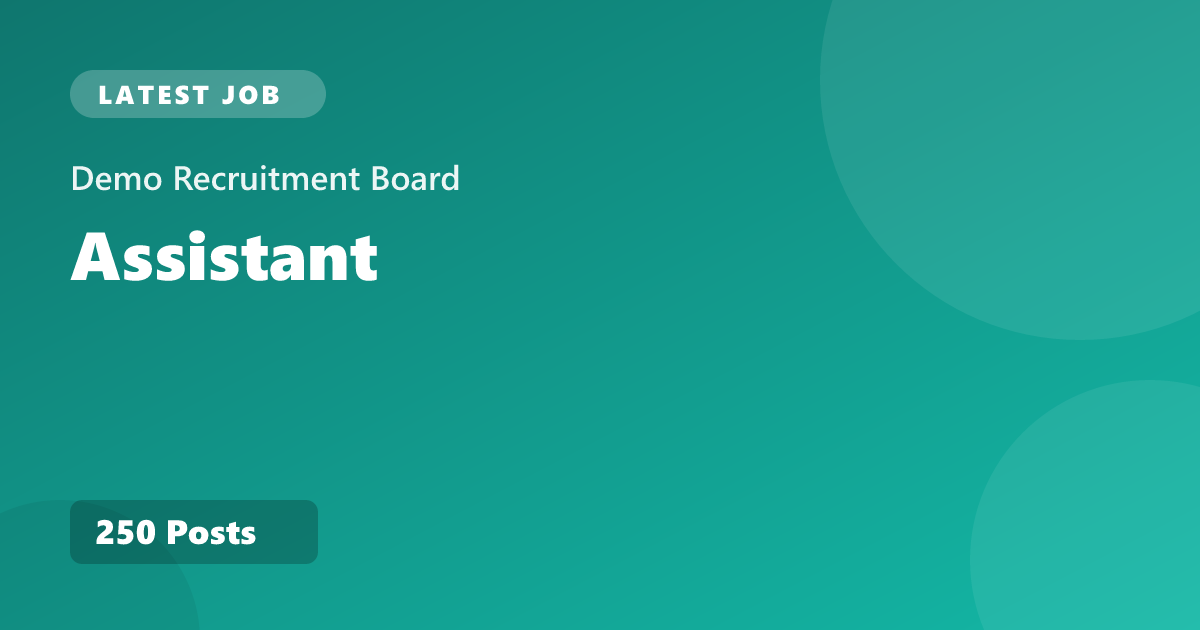 Demo Recruitment Board Assistant Recruitment 2026 – Sample Post
