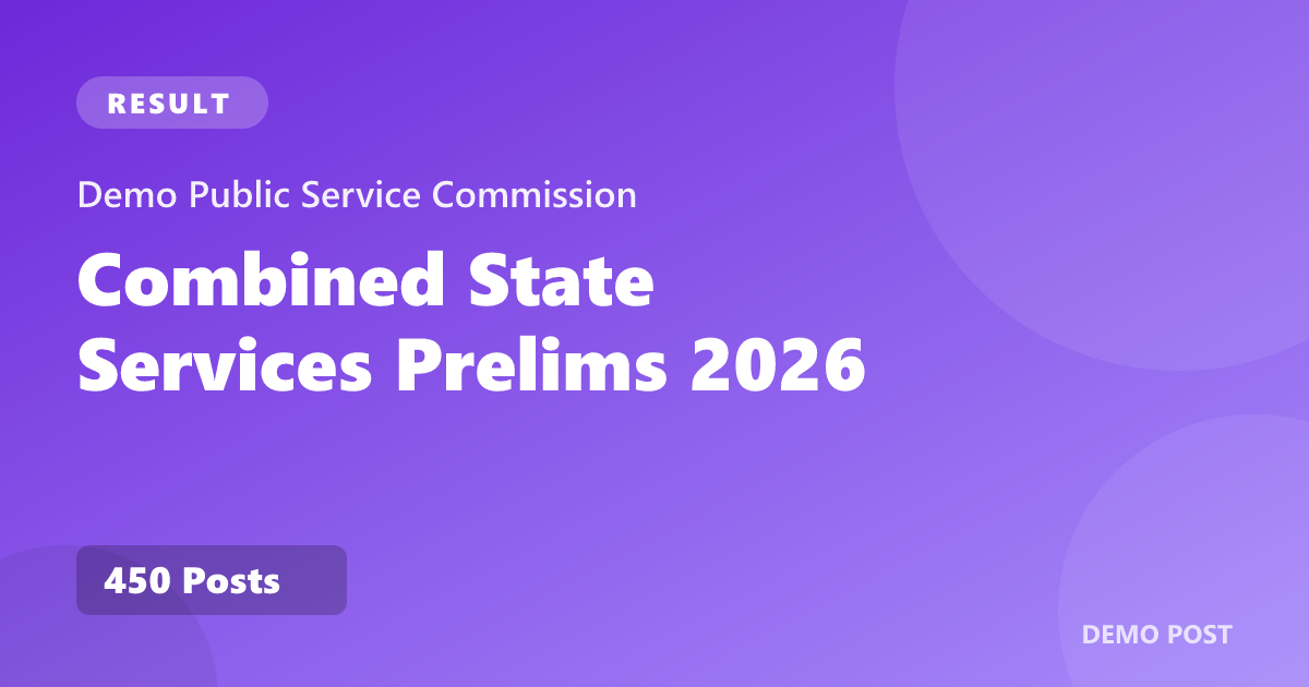Demo Public Service Commission Prelims Result 2026 Declared